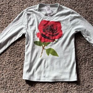 Tilly’s Long Sleeve Shirt with Red Rose Design